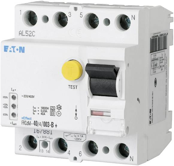 Eaton 167894 Wyłącznik róznicowoprądowy 4 styki 63 A 0.03 A 240 V, 415 V - obrazek 1