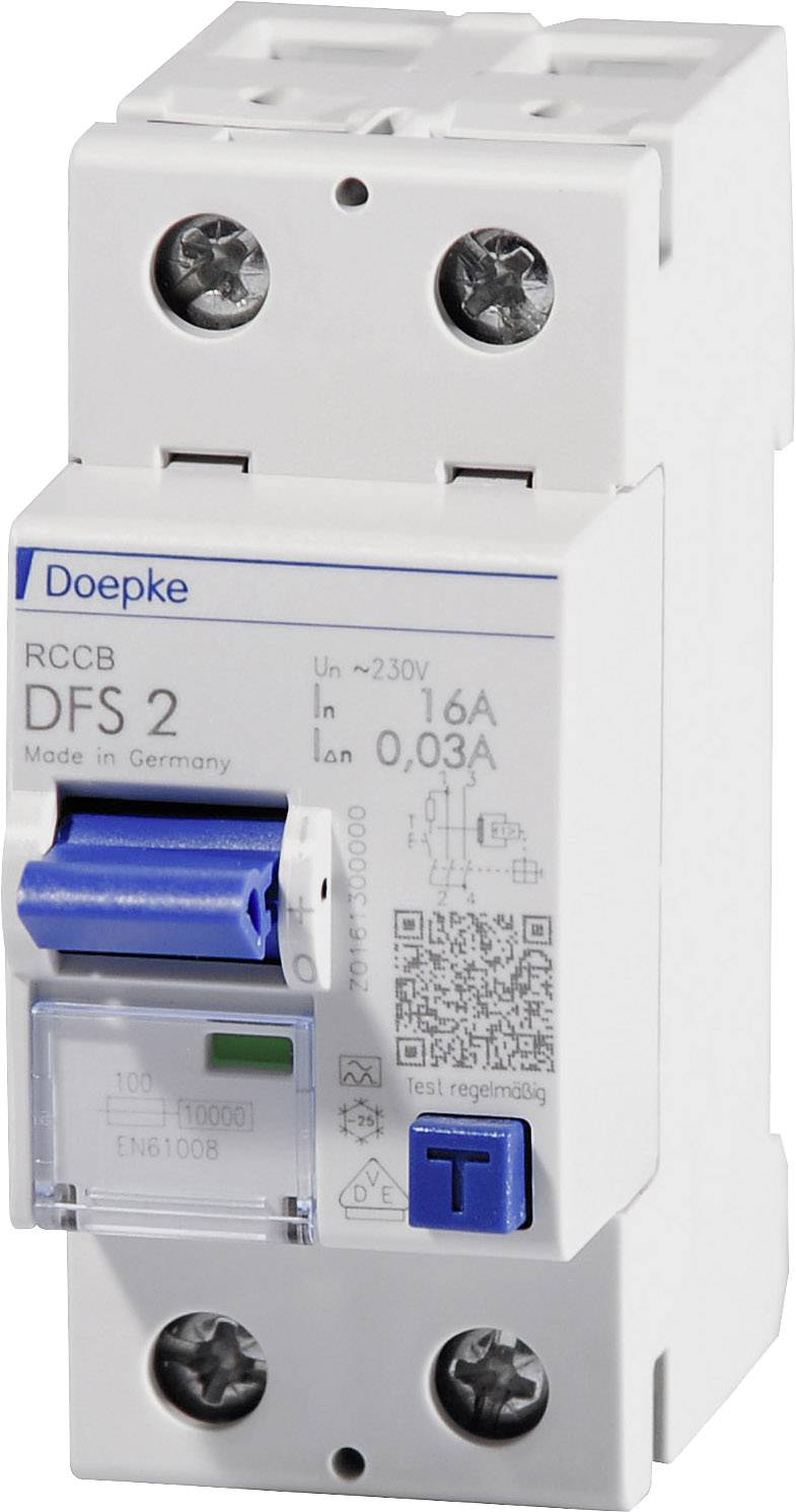 Wyłącznik różnicowoprądowy Doepke 09124601, 2 styki, 25 A, 0.03 A, 230 V - obrazek 1