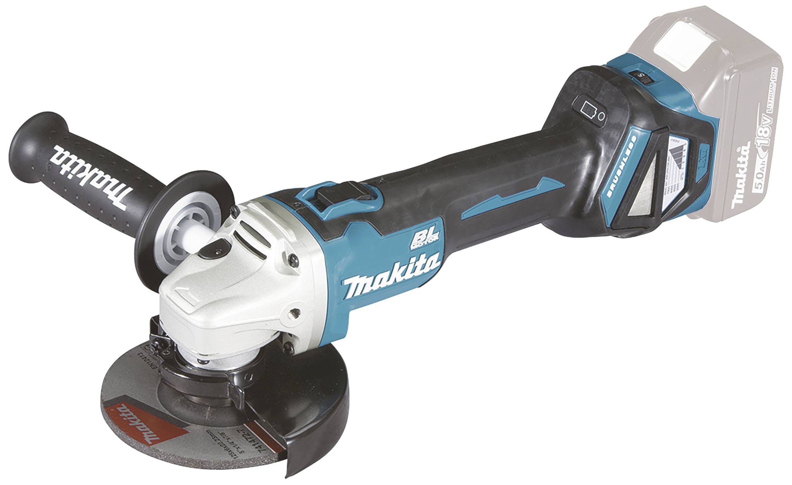 Akumulatorowa szlifierka kątowa Makita Akku-Winkelschleifer DGA511Z 18V Ø125mm solo, ohne Akku+Ladegerät, mit Zubehör DG - obrazek 1