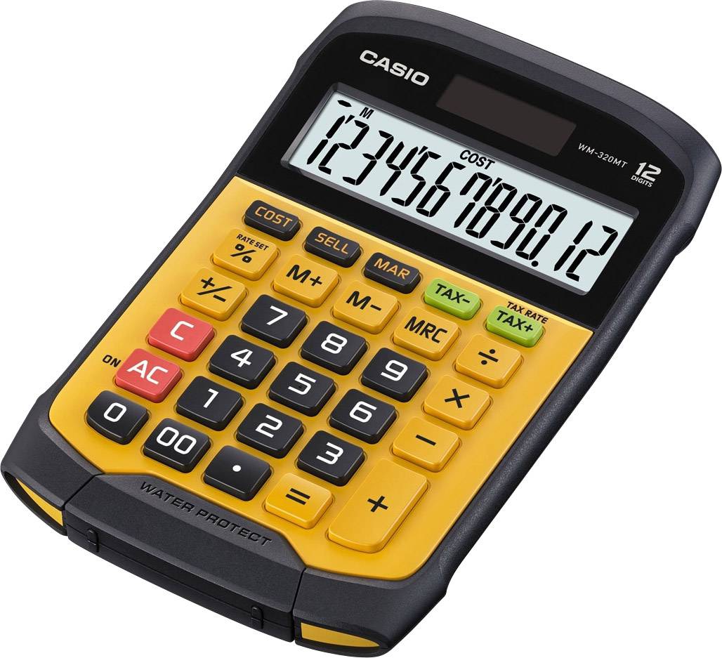 Casio WM-320MT Kalkulator stołowy żółty, czarny Wyświetlacz: 12 energią słoneczną, bateryjne (S x W x G) 145 x 36 x 195 - obrazek 1