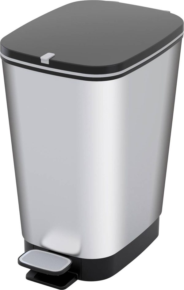 Curver CHIC BIN STYLE Abfallbehälter M [25L], silber 272236 Kosz na śmieci tworzywo sztuczne srebrny 1 szt.