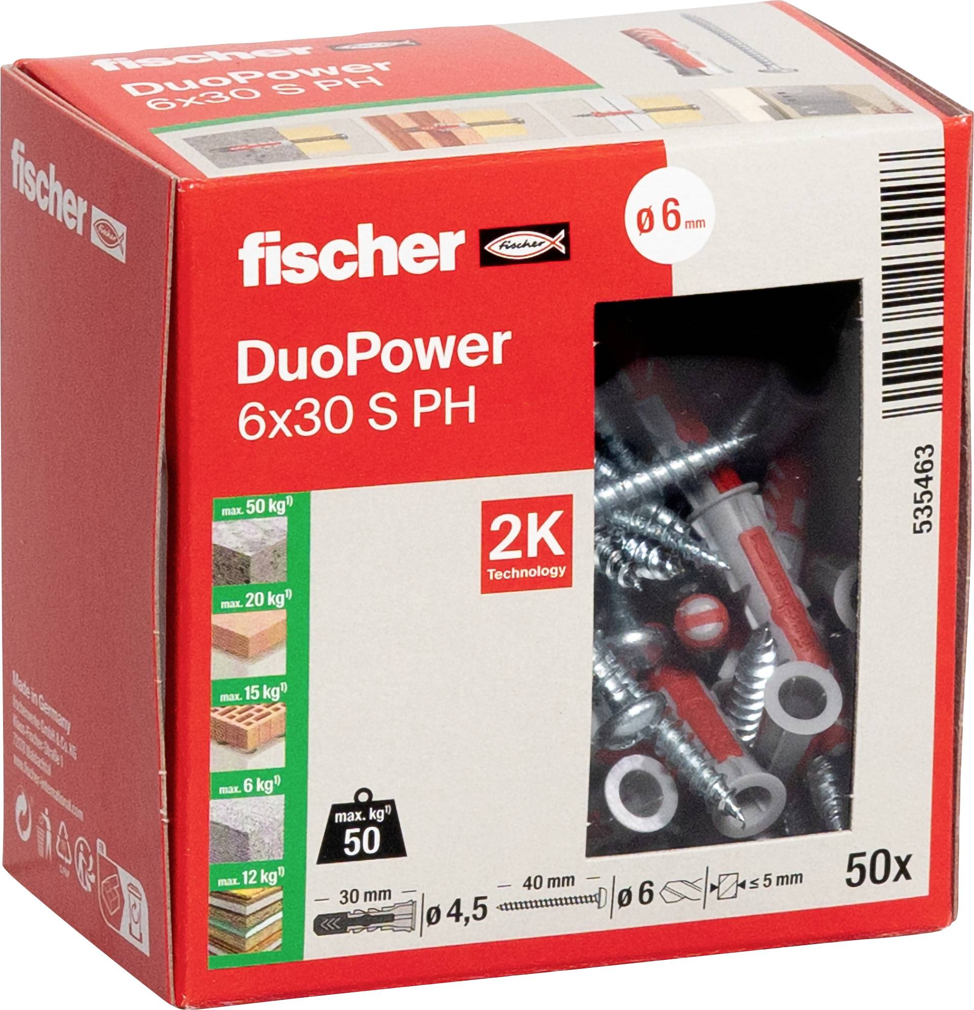 Fischer 535463 DUOPOWER 6x30 S PH LD Kołek 2-komponentowy 30 mm 6 mm 50 szt. - obrazek 1