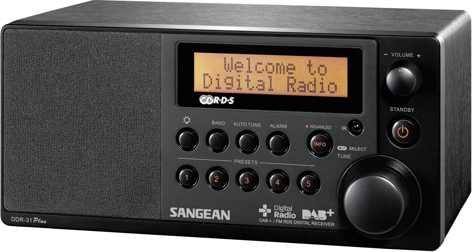 Radio Sangean DDR-31+ DAB+, fale metrowe (VHF) czarny - obrazek 1