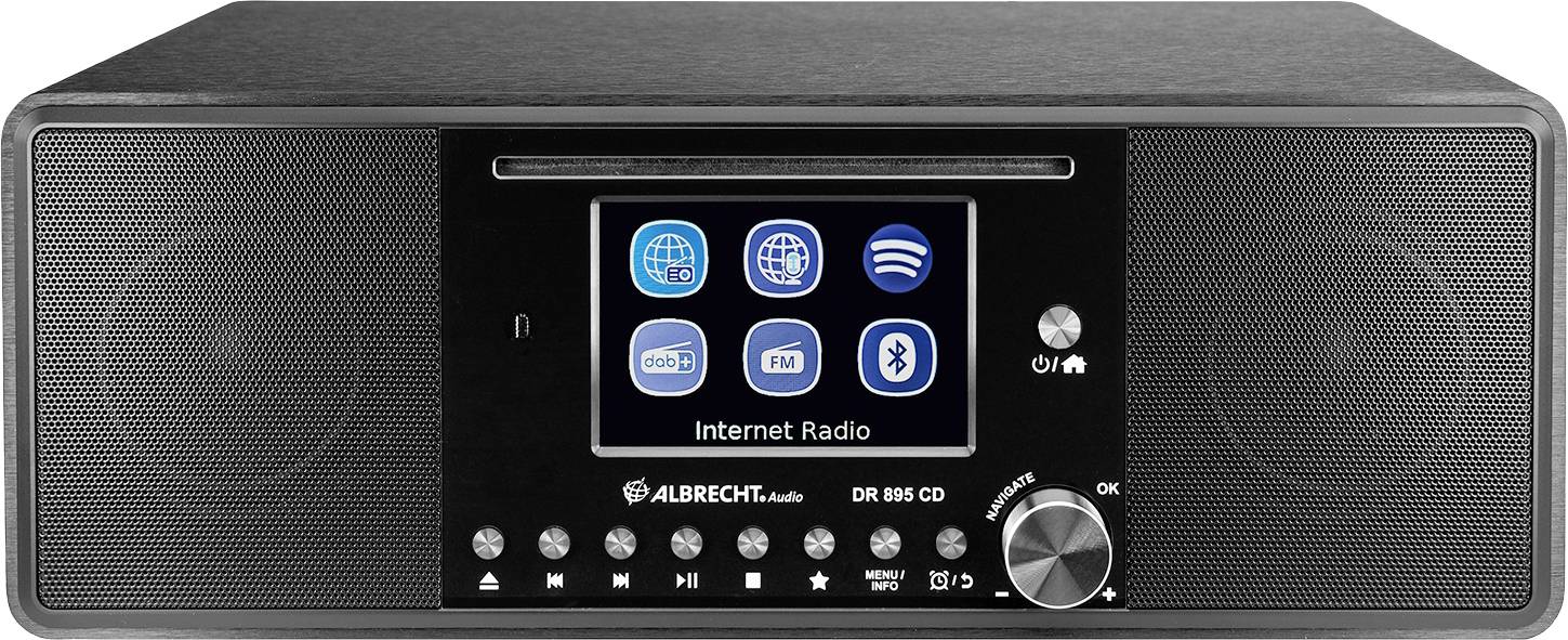 Radio internetowe Albrecht DR 895 Internet, DAB+, fale metrowe (VHF) czarny - obrazek 1