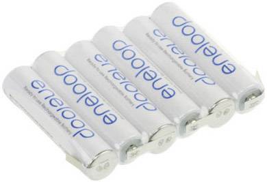 Pakiet akumulatorów AAA, NiMH Panasonic eneloop Reihe F1x6, Ilość ogniw: 6, 7.2 V, 750 mAh, U-końcówka do lutowania - obrazek 1