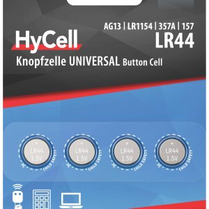 Ogniwo guzikowe LR 44 HyCell AG13 1.5 V 4 szt. 140 mAh alkaliczno-manganowe Ogniwo guzikowe LR 44 HyCell AG13 1.5 V 4 szt. 140 mAh alkaliczno-manganowe