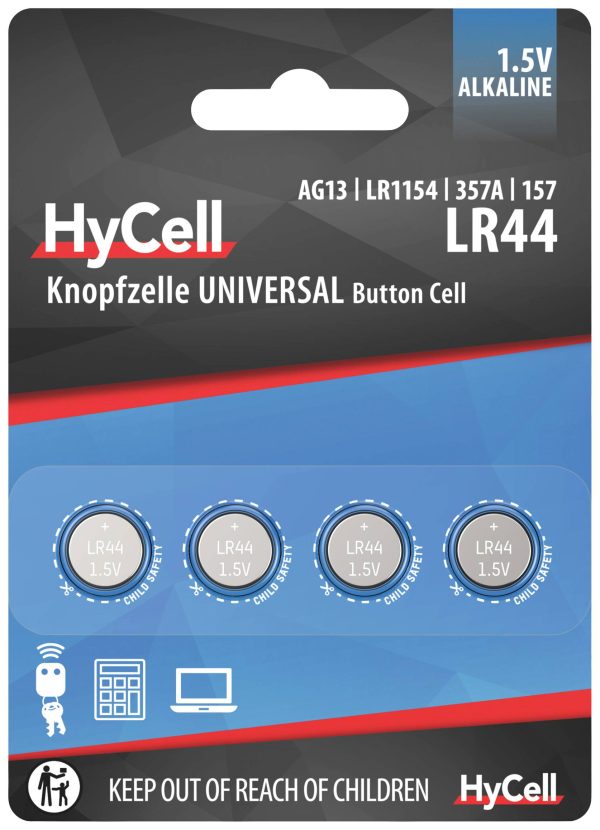 Ogniwo guzikowe LR 44 HyCell AG13 1.5 V 4 szt. 140 mAh alkaliczno-manganowe