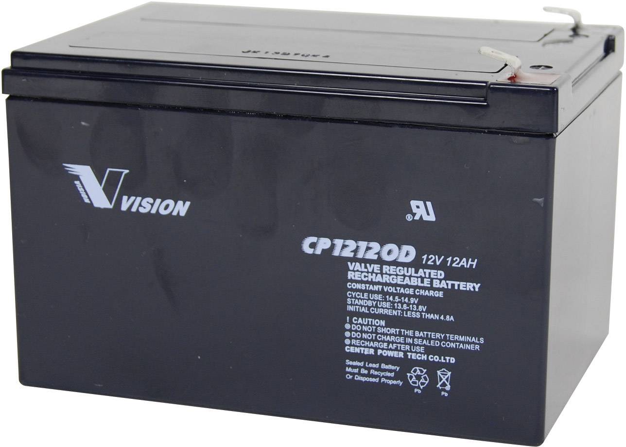 Akumulator ołowiowy Vision Akkus CP12120D CP12120D, AGM, 12 V, 12 Ah - obrazek 1
