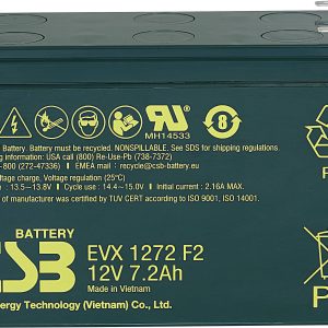 Akumulator ołowiowy CSB Battery EVX 1272 EVX1272F2, AGM, 12 V, 7.2 Ah