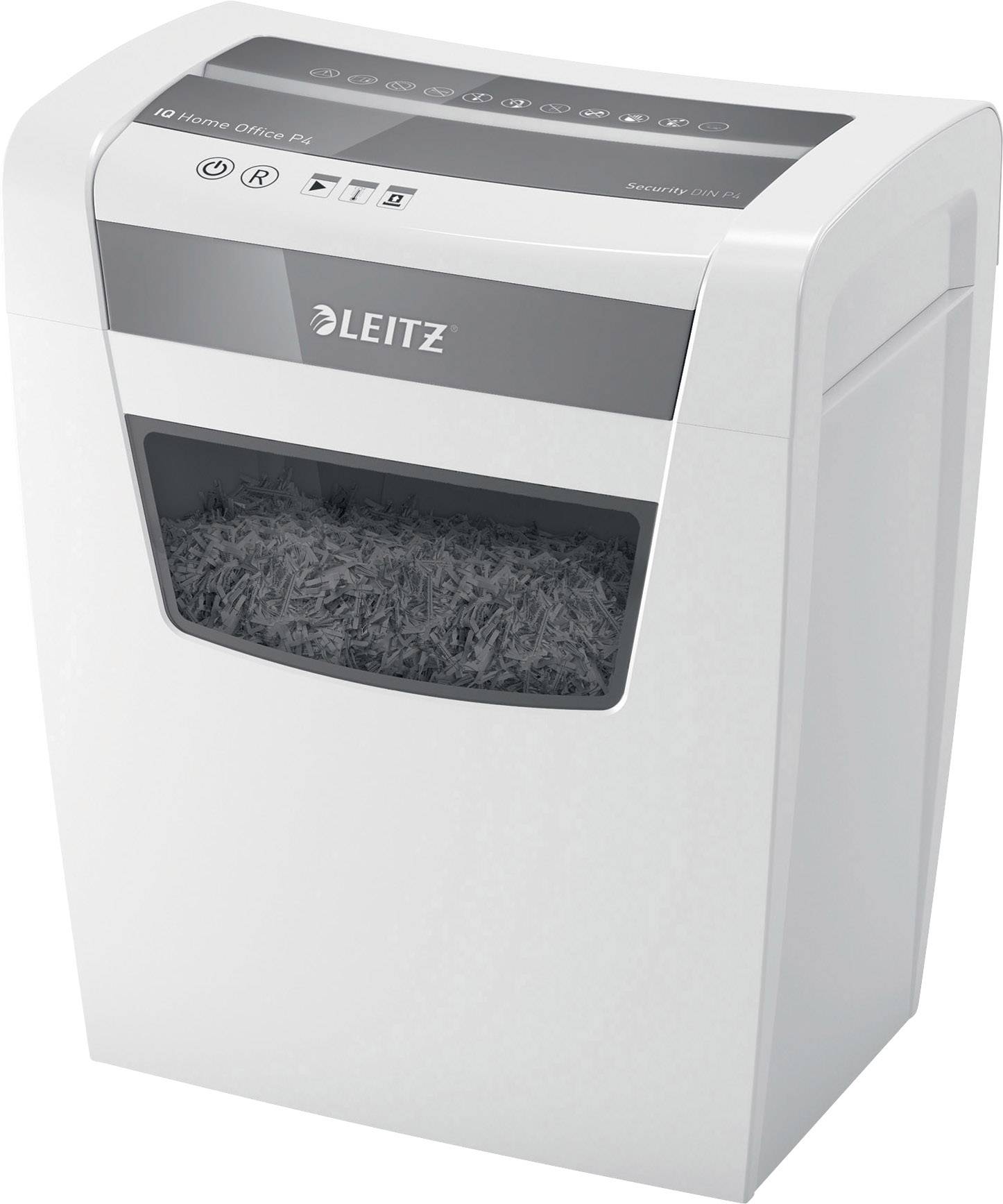 Leitz IQ Home Office P4 Niszczarka 10 ark. Cięcie na drobne elem. 4 x 28 mm P-4 23 l Niszczy także zszywki, spinacze do - obrazek 1