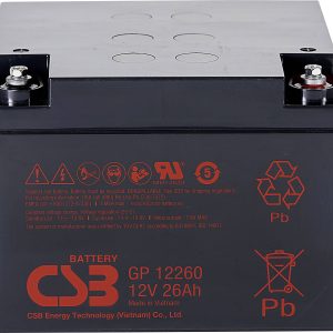 Akumulator ołowiowy CSB Battery GP 12260 Standby USV GP12260B1, AGM, 12 V, 26 Ah