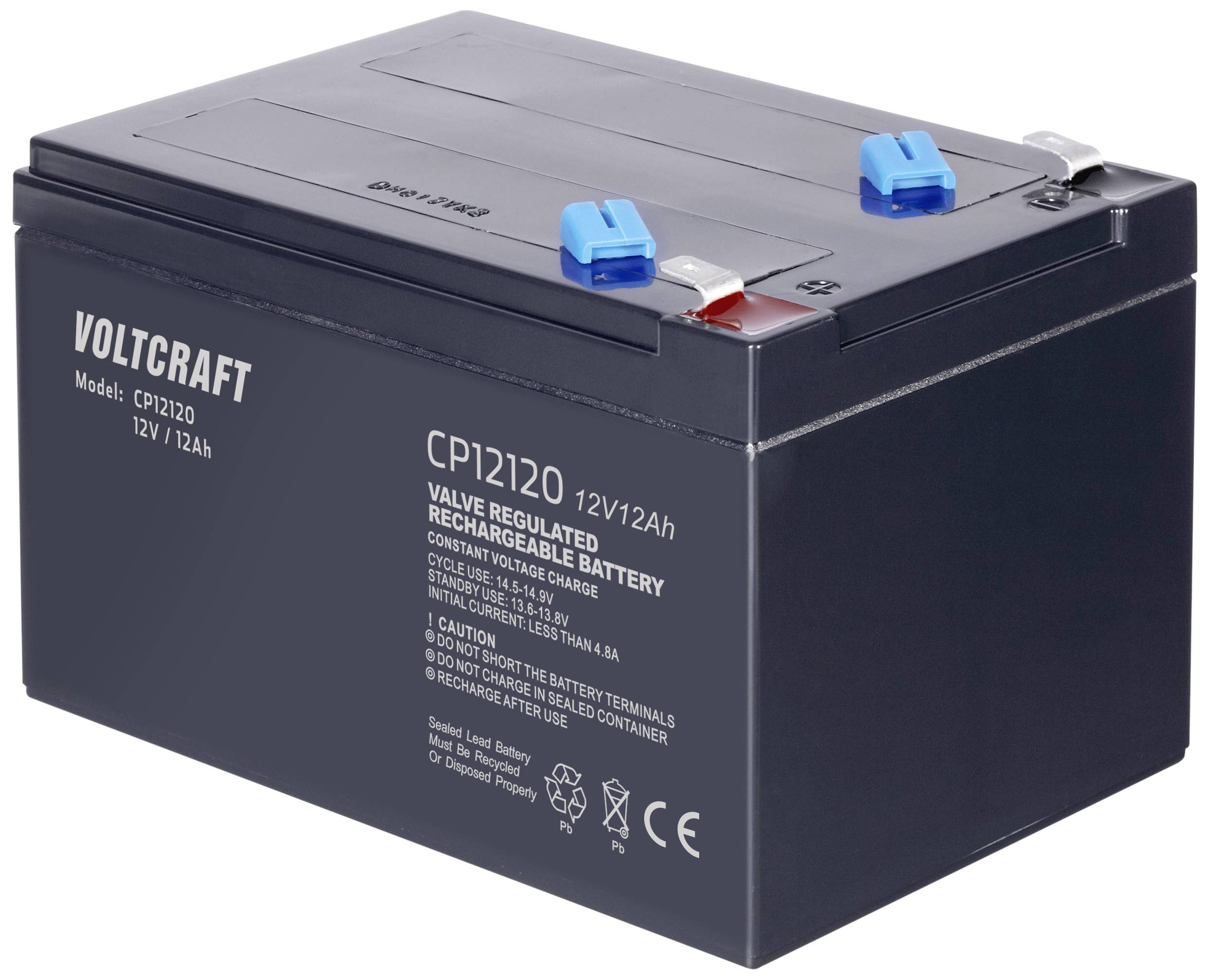 Akumulator ołowiowy VOLTCRAFT CE12V/12Ah VC-12713990, AGM, 12 V, 12 Ah - obrazek 1