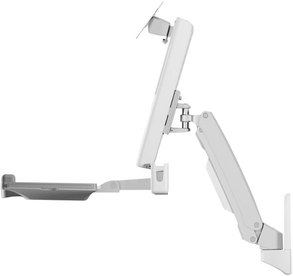 ICY BOX Uchwyt ścienny do monitora IB-MS600-W, „Sit-Stand-Workstation” mit Wandhalter für ein Monitor bis zu 24″ 1 Wyświ