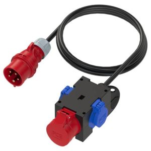 Adapter PCE 9430715, 400V, 16A, IP44, CEE 16A, 2 Gniazda 16A 230V Adapter PCE 9430715, 400V, 16A, IP44, CEE 16A, 2 Gniazda 16A 230V