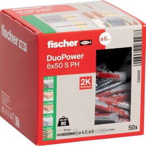Fischer 538260 DUOPOWER 6×50 S PH LD Kołek 2-komponentowy 50 mm 6 mm 50 szt. Fischer 538260 DUOPOWER 6×50 S PH LD Kołek 2-komponentowy 50 mm 6 mm 50 szt.