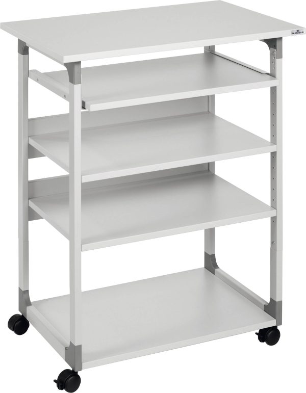 Wózek komputerowy Durable SYSTEM 75 VH regulacja wysokości, z rolkami (D x S x W) 500 x 750 x 950 mm szary
