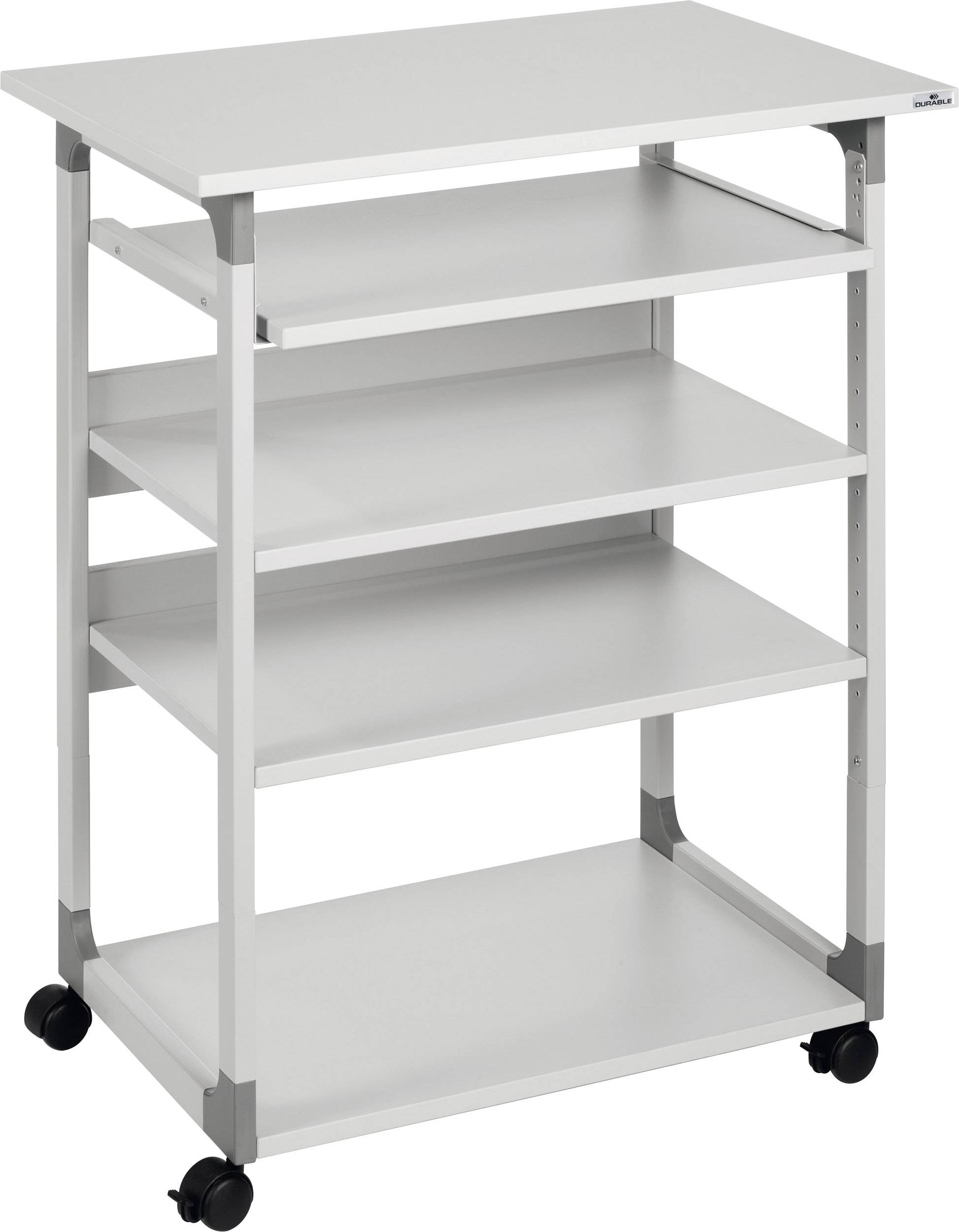 Wózek komputerowy Durable SYSTEM 75 VH regulacja wysokości, z rolkami (D x S x W) 500 x 750 x 950 mm szary - obrazek 1