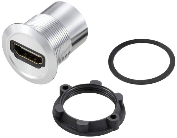 TRU COMPONENTS TC-11980452 Gniazdo adaptera panelu HDMI 2.0 złącze żeńskie HDMI złącze żeńskie HDMI srebrny Zawartość: 1
