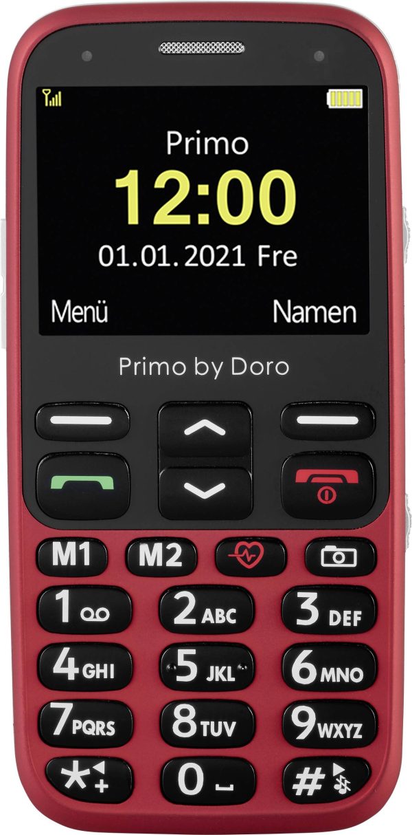 Primo by DORO 368 Telefon komórkowy dla Seniora Przycisk SOS czerwony