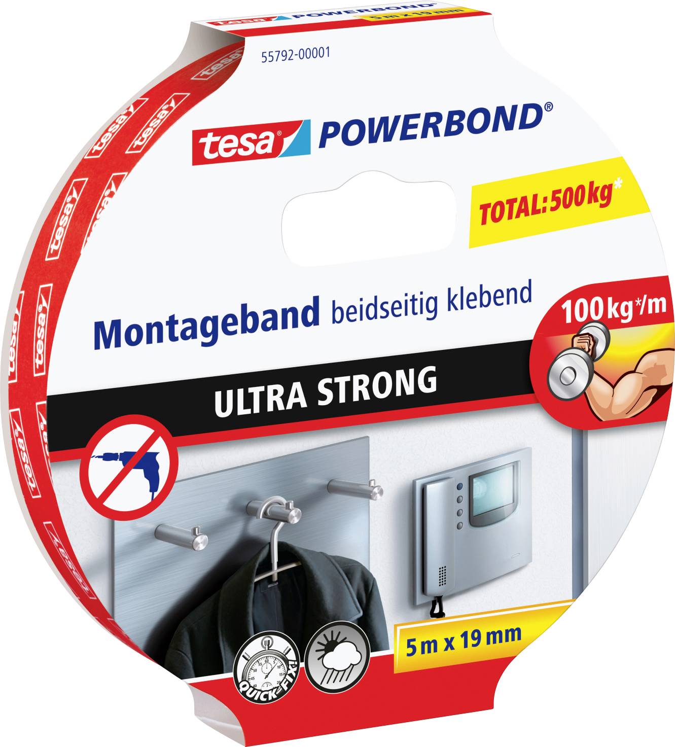 Taśma montażowa tesa tesa® Powerbond 55792-00001-02 ULTRA STRONG (D x S) 5 m x 19 mm 5 m 1 szt. - obrazek 1