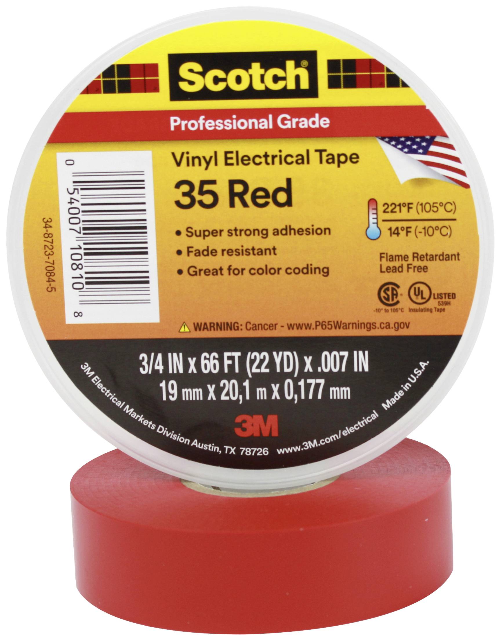 Taśma izolacyjna Scotch Scotch® 35 SCOTCH35-19X20RD Scotch™ 35 (D x S) 20 m x 19 mm 20 m 1 szt. - obrazek 1