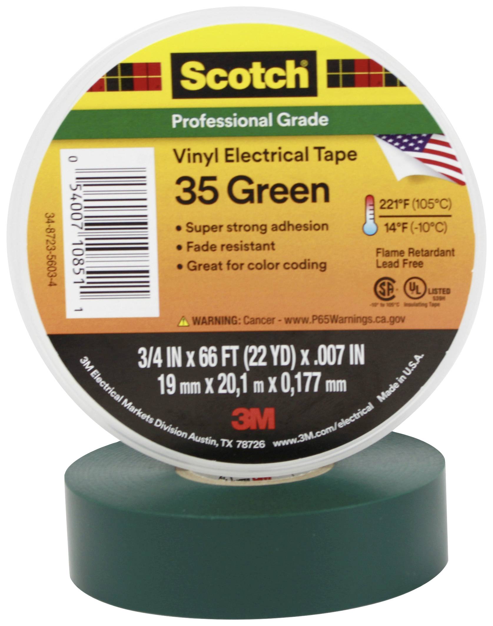 Taśma izolacyjna Scotch Scotch® 35 SCOTCH35-19X20GN Scotch™ 35 (D x S) 20 m x 19 mm 20 m 1 szt. - obrazek 1