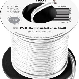 Kabel typu linka 2 x 0,75 mm² biały 604867 10 m Kabel typu linka 2 x 0,75 mm² biały 604867 10 m