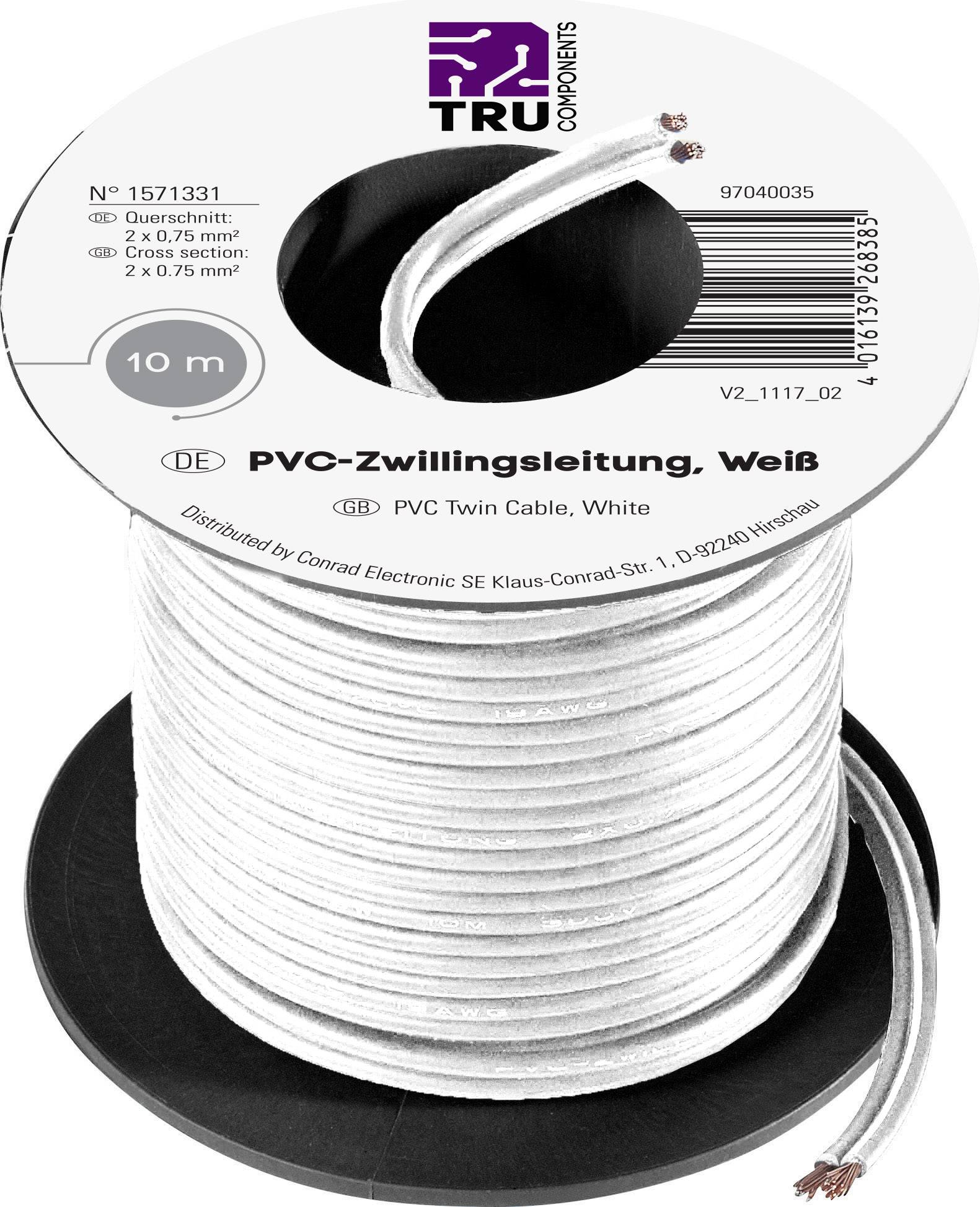 Kabel typu linka 2 x 0,75 mm² biały 604867 10 m - obrazek 1