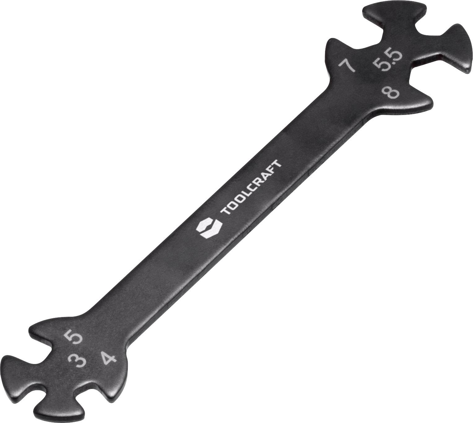 TOOLCRAFT TO-5693100 17 g Klucz oczkowy podwójny Rozmiar klucza (metryczny) (tylko do tytułu) 3 - 8 mm - obrazek 1