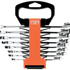 Bahco 1RZ/SH8 Zestaw kluczy płasko oczkowych z grzechotką 8 szt. Rozmiar klucza (metryczny) (tylko do tytułu) 8 – 19 mm Bahco 1RZ/SH8 Zestaw kluczy płasko oczkowych z grzechotką 8 szt. Rozmiar klucza (metryczny) (tylko do tytułu) 8 – 19 mm