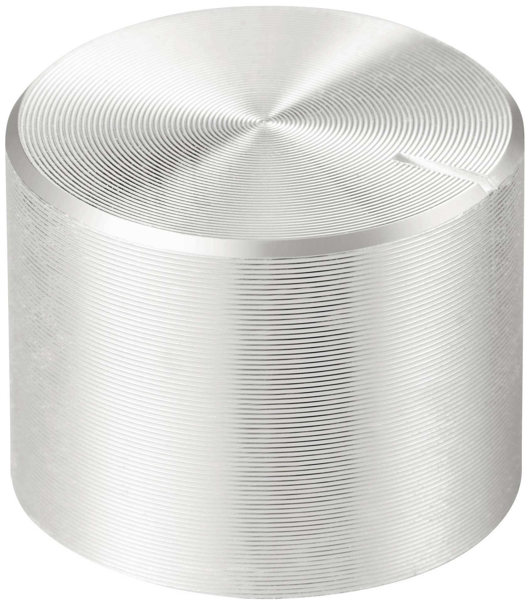 TRU COMPONENTS TC-11613868 Pokrętło z nakładką ze znacznikiem srebrny (Ø x W) 17 mm x 13 mm aluminium, plastik 1 szt. - obrazek 1