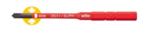 Wkrętak z wymiennymi końcówkami Wiha VDE-Wechselklinge slimVario Xeno Schlitz/PH 1x75mm 34587 płaski, Plus/Minus SL/PH 1 - obrazek 1