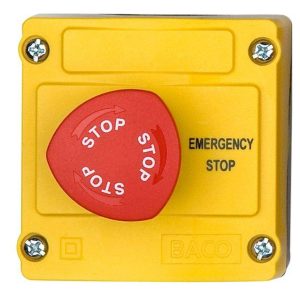 Przycisk zatrzymania awaryjnego BACO LBX130119, 240 V/AC, 3 NC, 1 szt. Przycisk zatrzymania awaryjnego BACO LBX130119, 240 V/AC, 3 NC, 1 szt.