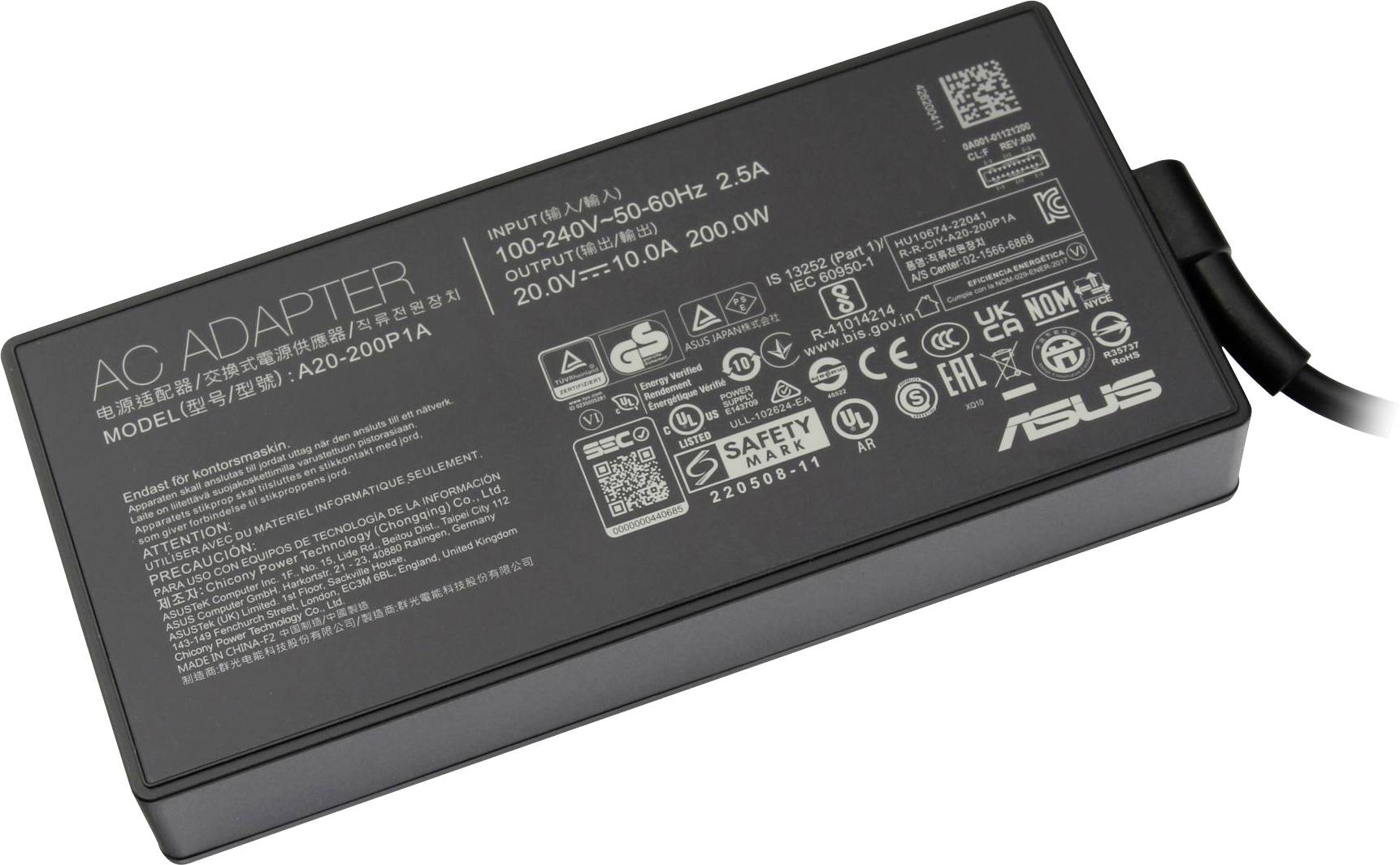 Zasilacz do laptopa Asus Netzteil 0A001-01120600 200 W 10 A - obrazek 1