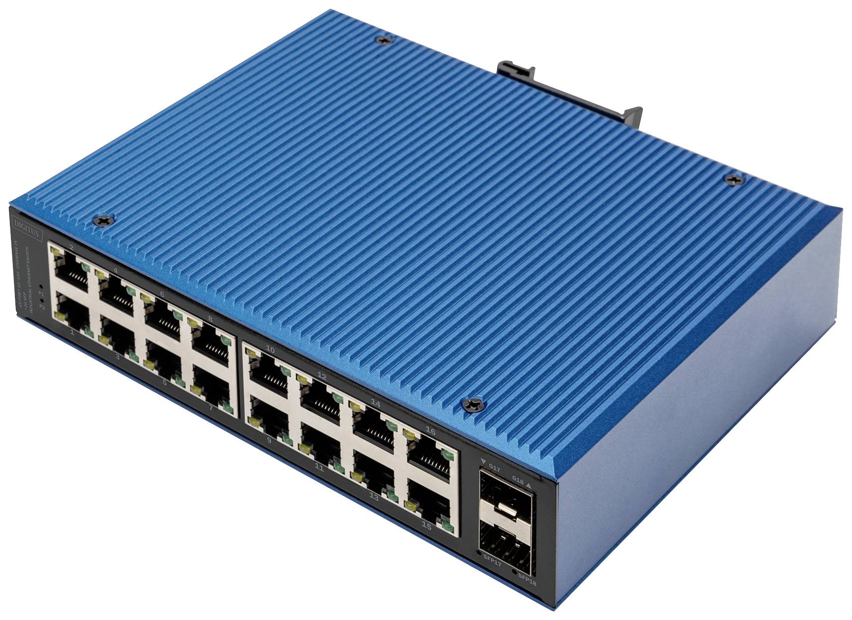 Digitus DN-651138 DN-651138 Switch przemysłowy Ethernet 16 + 2 Porty 10 / 100 / 1000 MBit/s - obrazek 1