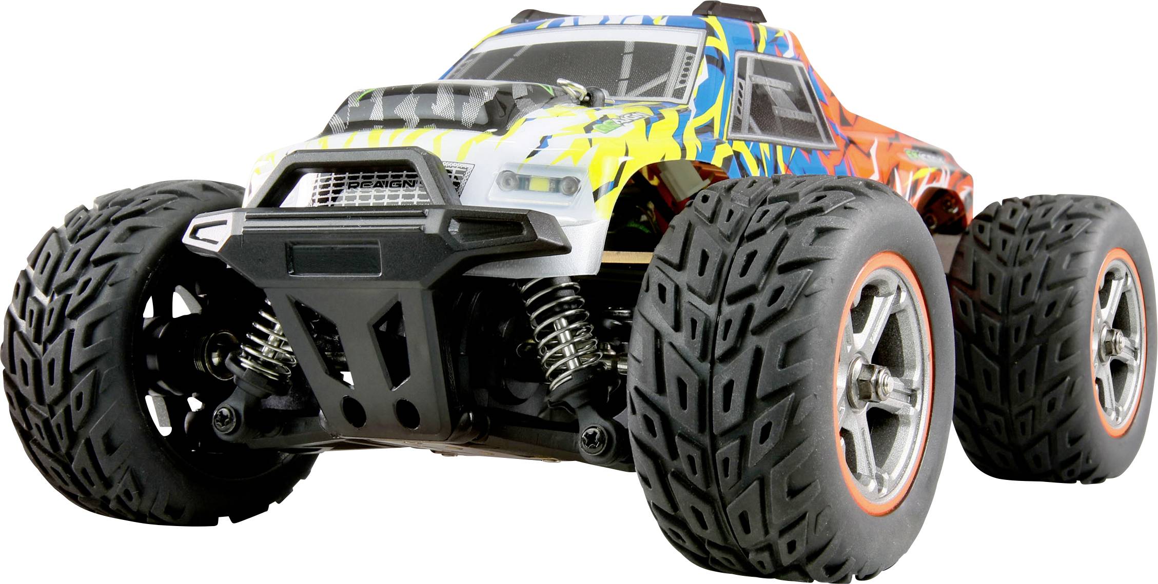 Samochód RC dla początkujących Amewi AMEWI - Hyper Go MAX20 Monstertruck Li-Po 750mAh blau/orange - obrazek 1