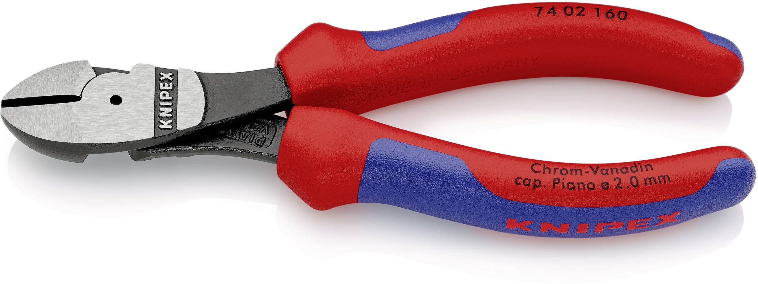 Szczypce boczne wzmocnione Knipex 74 02 160 74 02 160, 160 mm, 64 HRC, do warsztatu - obrazek 1