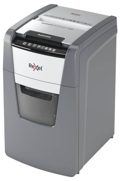 Rexel Optimum AutoFeed+ 130M Niszczarka 150 ark. Mikronacięcia 2 x 15 mm P-5 44 l Niszczy także spinacze do papieru, zsz - obrazek 1