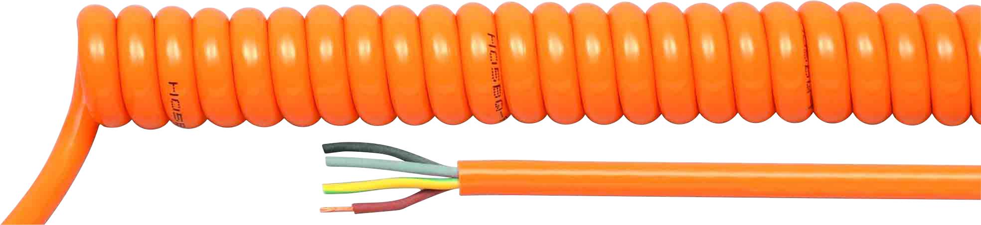HELU;85323;Przewód spiralny;H05BQ-F300 mm/ 1200 mm;4 G 1 mm²;pomarańczowy1 szt. - obrazek 1