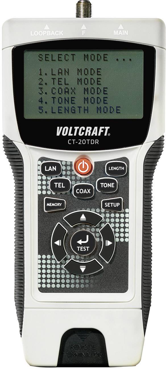 Tester kabli VOLTCRAFT CT-20TDR, CAT3, CAT4, CAT5, CAT5E, CAT6, koncentryczne - obrazek 1