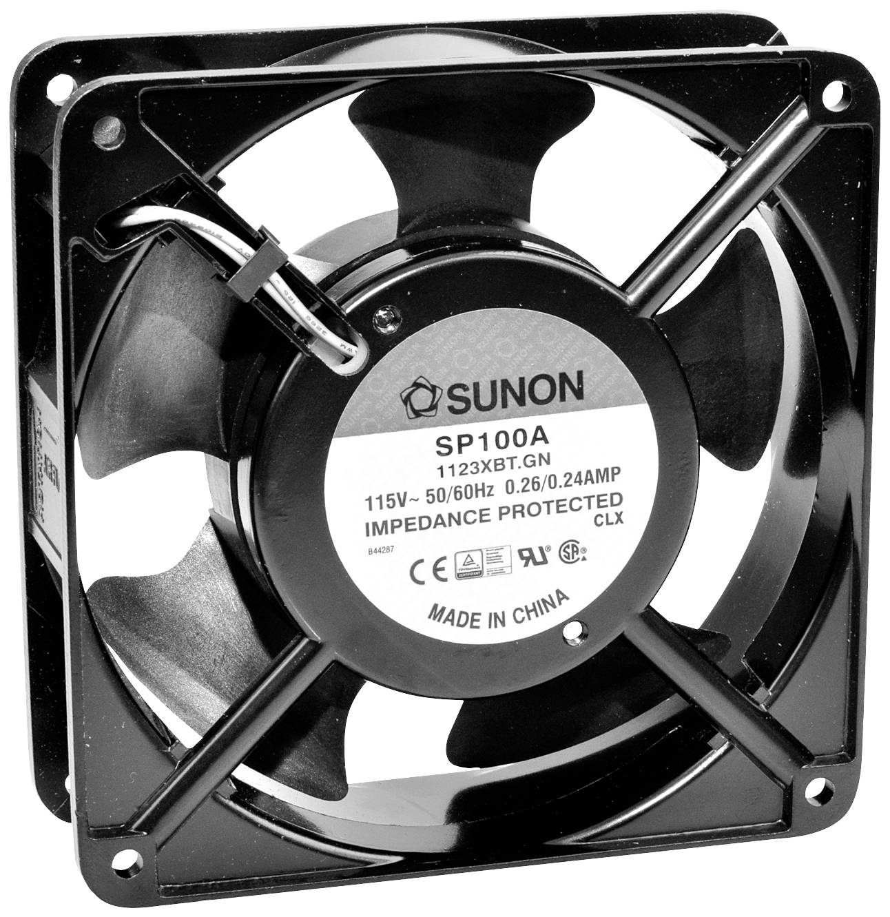 Sunon A2123-HBL.GN Wentylator osiowy 230 V/AC 164.76 m³/h (D x S x W) 38 x 120 x 120 mm - obrazek 1