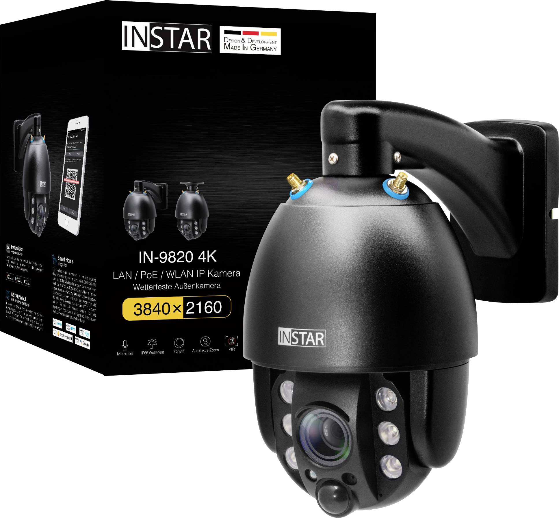 Kamera monitoringu IP INSTAR INSTAR IN-9820 4K schwarz 18003 LAN - obrazek 1