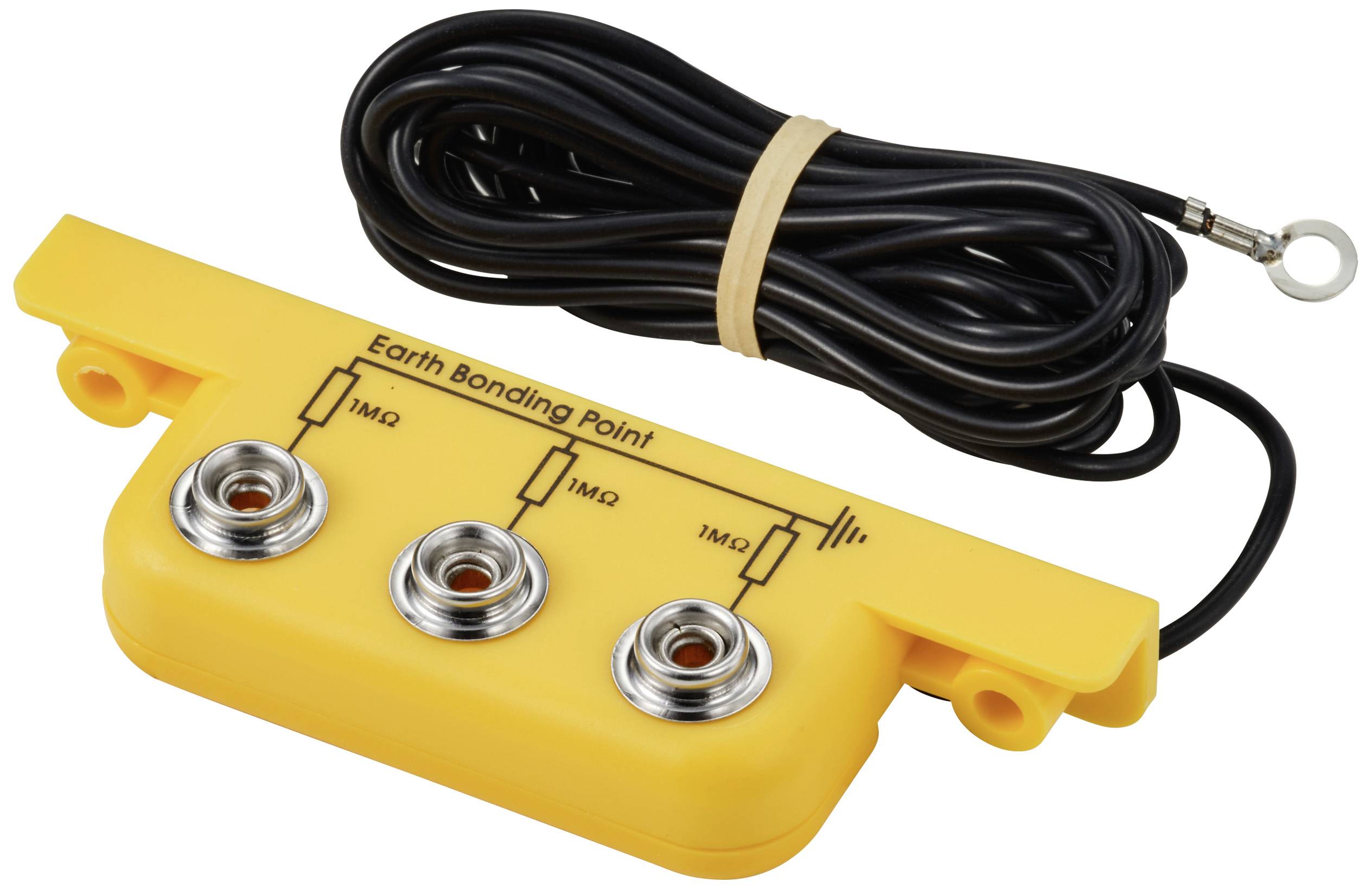 TRU COMPONENTS TC-12277208 Wtyczka uziemiająca 3x 10 mm, złącze przyciskowe, kątowe z kablem 1 szt. - obrazek 1