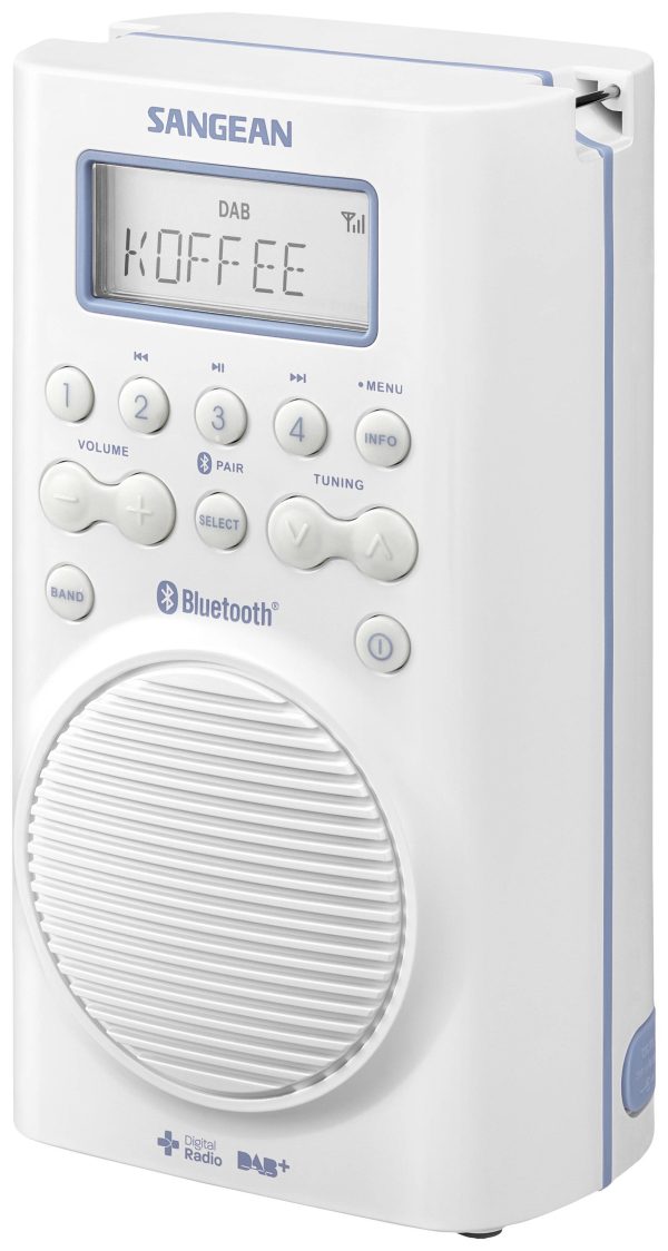 Radio prysznicowe Sangean H205 DAB+, fale metrowe (VHF) wodoodporny biały