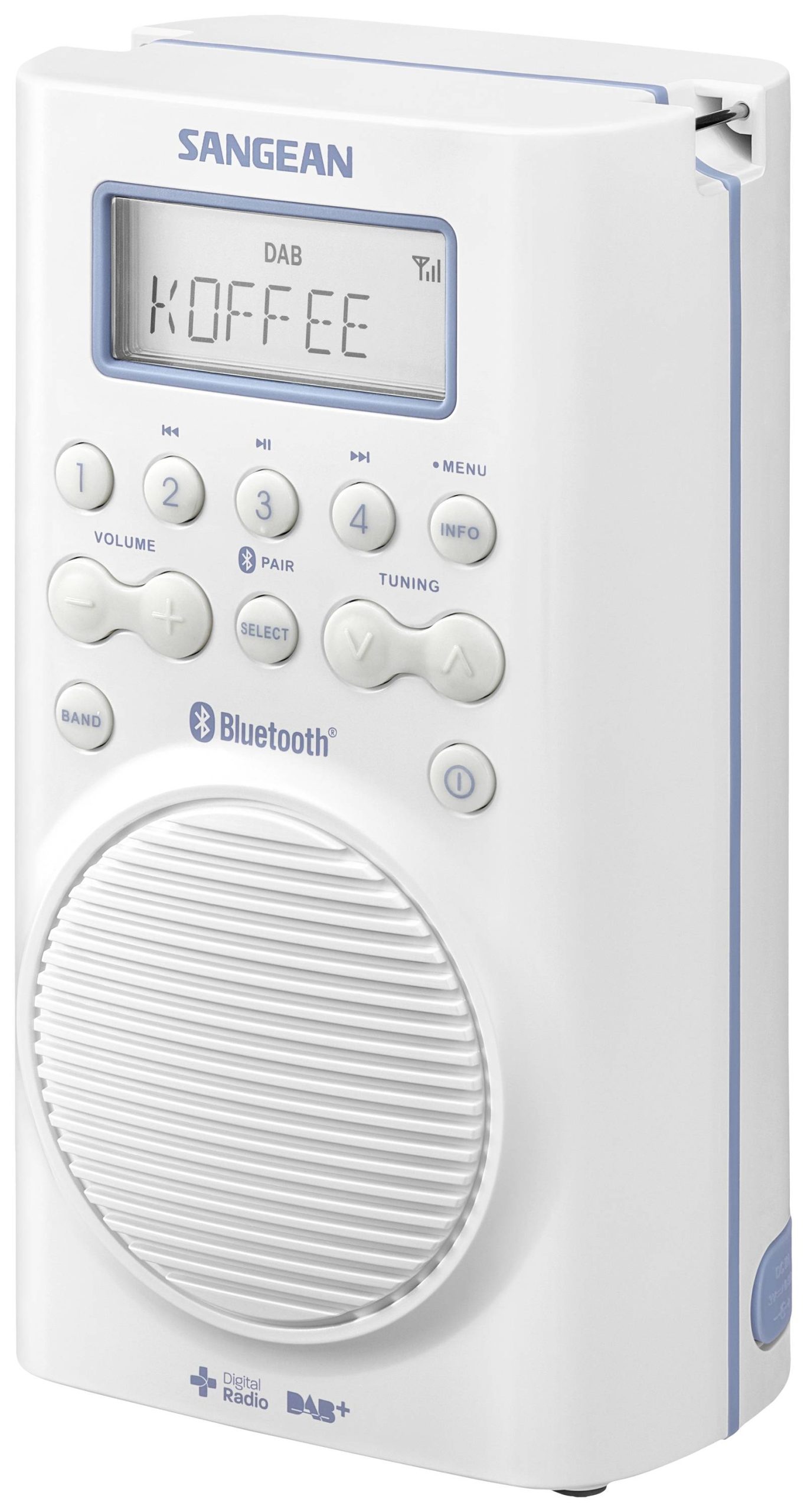 Radio prysznicowe Sangean H205 DAB+, fale metrowe (VHF) wodoodporny biały - obrazek 1