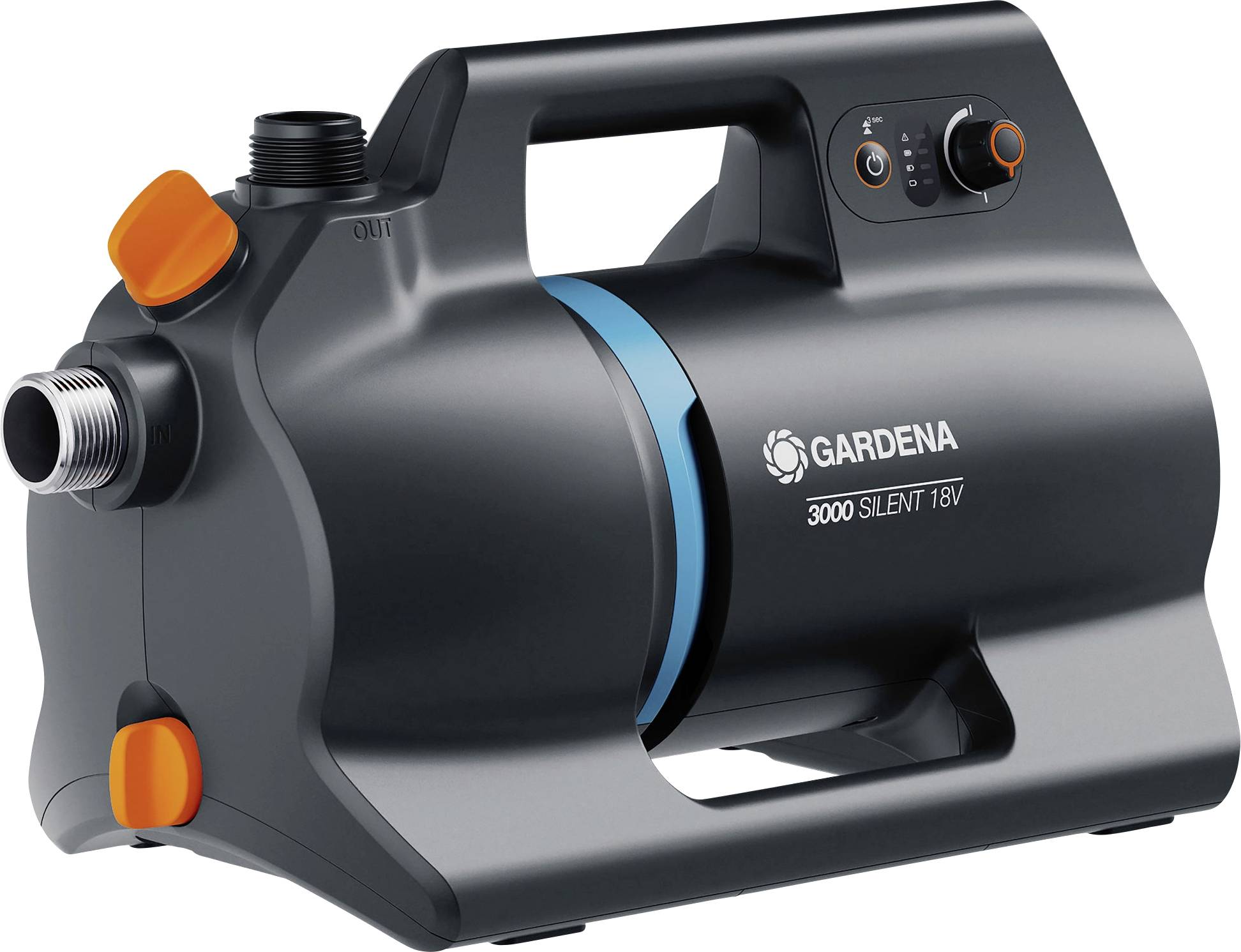 GARDENA Akku-Gartenpumpe 3000 Silent 18V P4A Ready-To-Use Set Akumulatorowa pompa ogrodowa 3000 l/h - obrazek 1