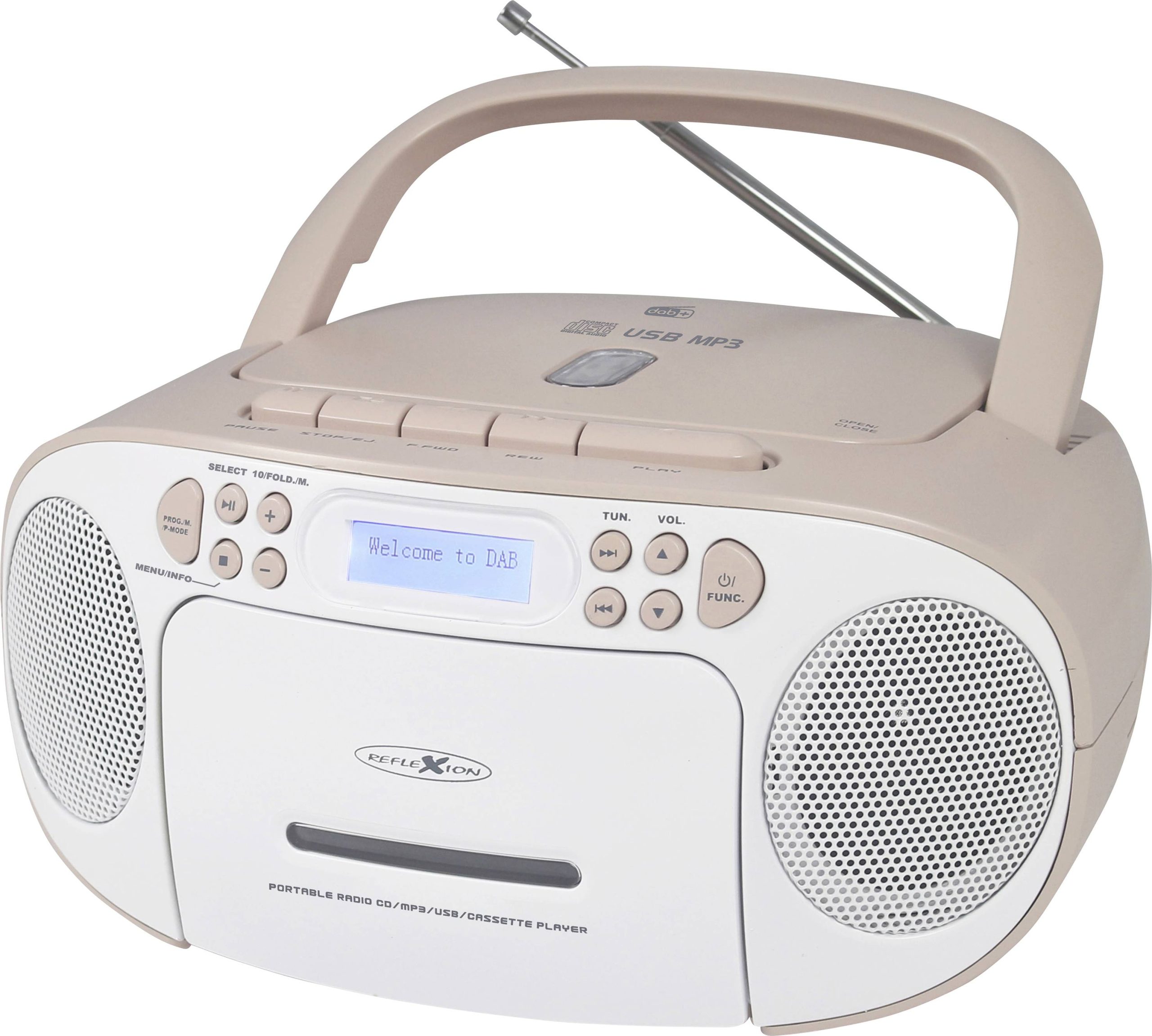 Radio-CD Reflexion Tragbarer Radiorecorder DAB+, DAB, fale metrowe (VHF) biały, różowy - obrazek 1