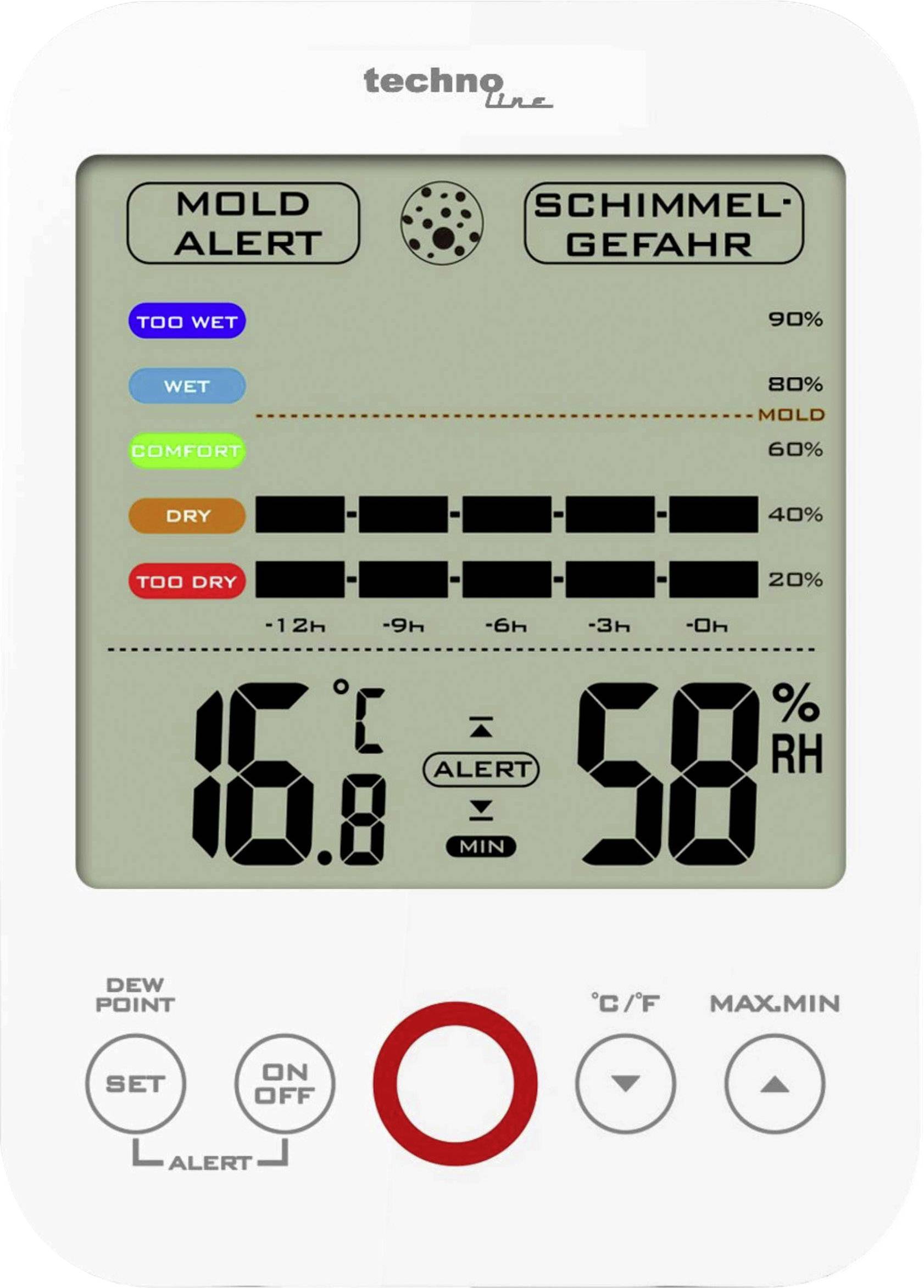 Termohigrometr Techno Line WS 9422, 20 do 95 %, 0 - 50 °C - obrazek 1