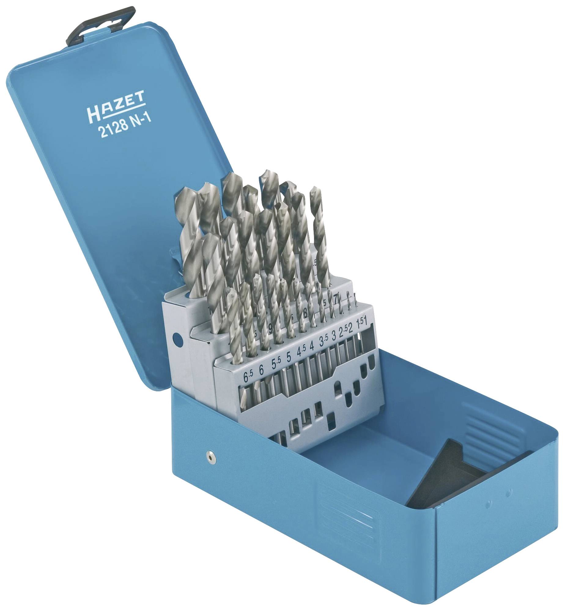 Hazet 2128N-1 HSS Zestaw wierteł spiralnych 25 szt. 1 mm, 1.5 mm, 2 mm, 2.5 mm, 3 mm, 3.5 mm, 4 mm, 4.5 mm, 5 mm, 5.5 mm - obrazek 1