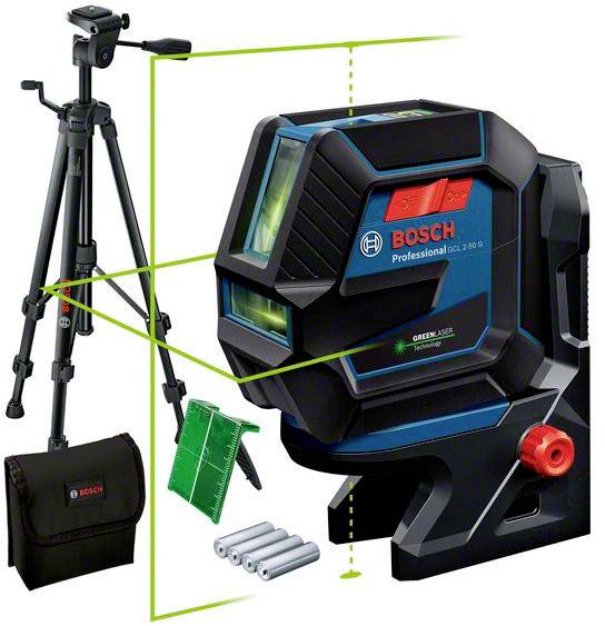 Laser krzyżowo-punktowy Bosch Professional GCL 2-50 G & Tripod 0.601066M01 Maksymalny zasięg: 15 m